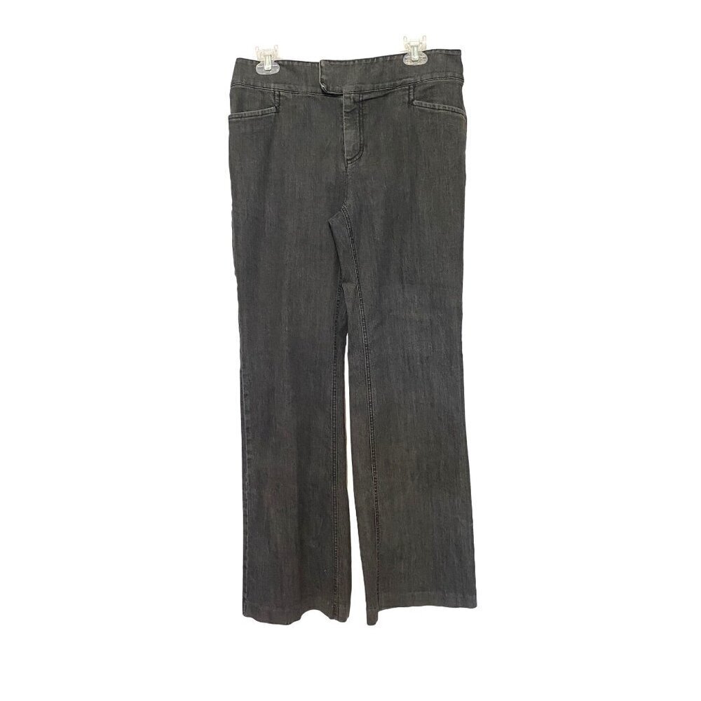 Chico's Bootcut Denim Jeans Gray Slant‎ Front Pockets Women's Size 1 Regular